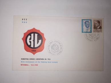 FDC Stamp Turkiye 1988 - Kabatas Boys High School