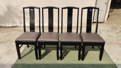 YD16B Kerusi Makan Wooden Dining Chair PU Seat Pad