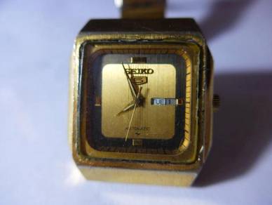 Seiko 5 Automatic Square Gold Plated Dial Watch
