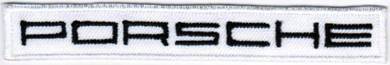 Porsche Text Logo WHITE Car Automaker Patch