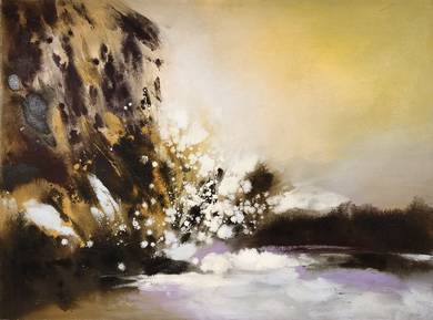 Cascade of Light – Textured Oil Painting