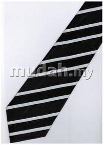 EB5 Black White Quality Striped Formal Neck Tie