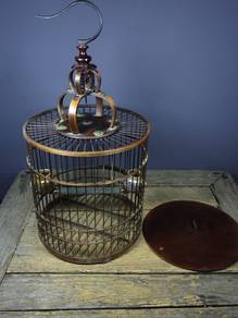 Gem-inlaid rosewood large birdcage