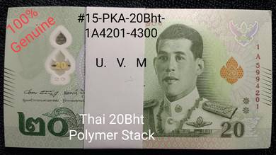 Thai 20Baht Polymer Stack of 100pcs #15-PKA-20Bht-