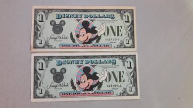 Disney Dollars $1 1987 Used