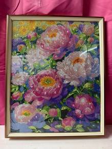 Diamond Painting with Frame - Colorful Peony Bliss