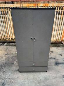 2 Door Almari Baju Wardrobe Drawer Cupboard
