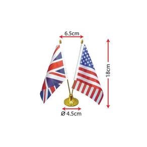 Table Flag Stand Mini (Double) V Shape -Golden