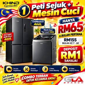 Combo Peti sejuk 466L+Mesin Basuh 15kg KHIND PJ