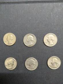 US QUARTER DOLLAR  - 6 Pieces.