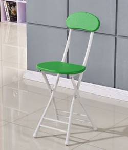 Green with white leg Plastic round foldable chair