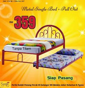 Katil single + pull out 