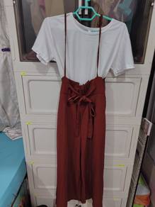 Brown suspender jumpsuit