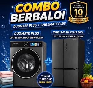 sebuah peti ais 4 pintu 601L baru dalam kotak