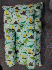 Dinasour Baby Bed with Pillow and Bolster