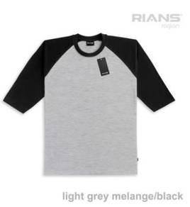 T-shirt raglan light grey melange - black