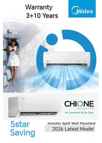 Midea 2hp 5star Inverter Air Cond + pasang