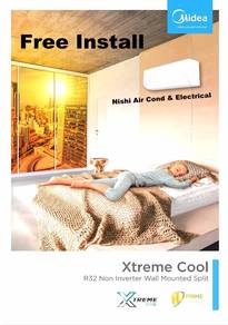 Midea 2.0hp R32 Air-cond +install
