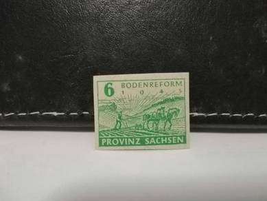 1945 Germany Sachsen Stamp Farming