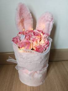 Rabbit rose flower with lights