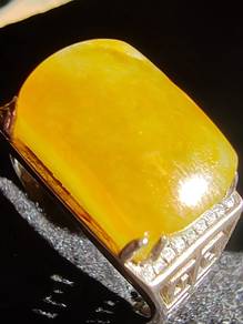 Giok Jadeite Jed Burma Kuning Ais Asli (Type A)