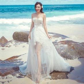 White boho beach wedding bridal dress gown RB1729