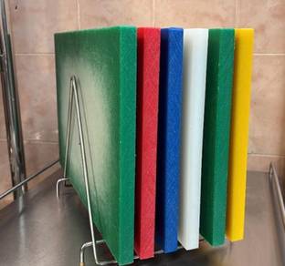 Heavy-duty Color Coded Cutting Boards w SS Stand