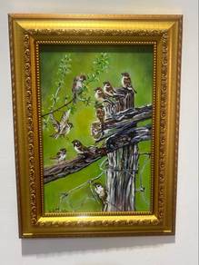 Oil and Acrylic Bird Painting