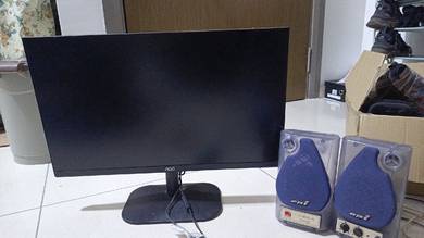 Computer monitor and speaker 