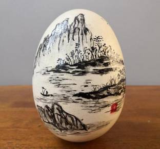 Telur hand painted ostrich egg