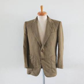 Burberry Brown Checked Linen Blazer