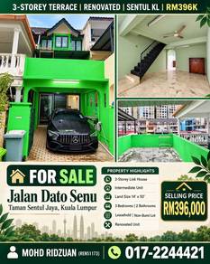 3-storey Terraced House For Sale in Sentul,KUL