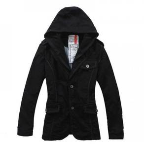 [12.12] Black Removable Hoodie Coat Blazer Jacket