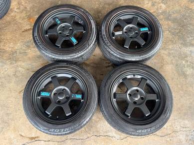 Rim second 15 TE37 siap tayar vios myvi city saga