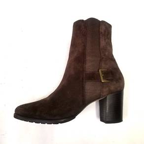 COLE HAAN Womens Brown Suede Pull-on Ankle Boots