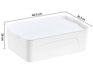 White Japanese-Style Lidded Storage Box L size
