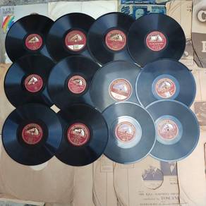 12pc 78rpm HMV Colour Gramophone Record Piring