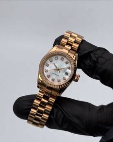 Custom Seiko Mod 26mm No Logo White MOP Rose Gold