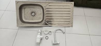 Sinki aluminium 1 set complete & pili kitchen 