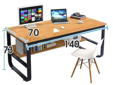 Brown table meja desk big study computer 1