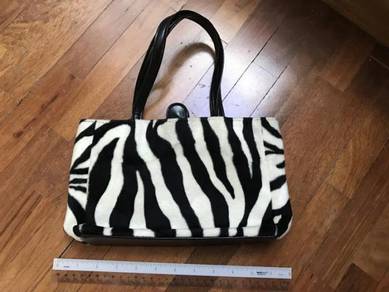 River Island Zebra print faux fur bag