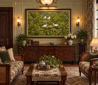 "Vintage Bali Tropical Painting -