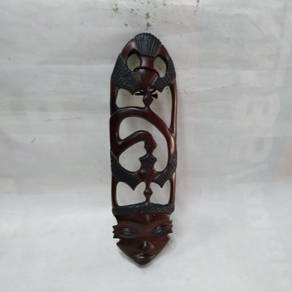 Vintage Large Tribal African Wood Wall Art Sculptu