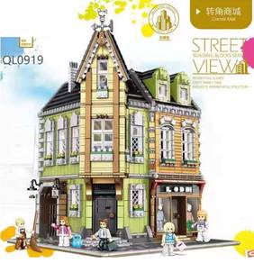 Street View Corner Building Block Toys Rumah Cute