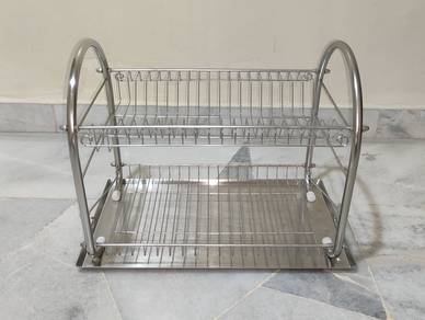 Dish Drainer 2 Tier Stainless Steel (Clean)