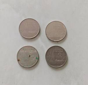 Thailand 1 Baht coin 1986 -2008 4 PCS