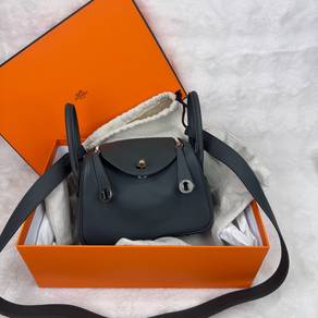 Hermes Mini Lindy Swift Vert Mangrove Electrum