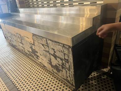 Meja Stainless steel panjang 285cm