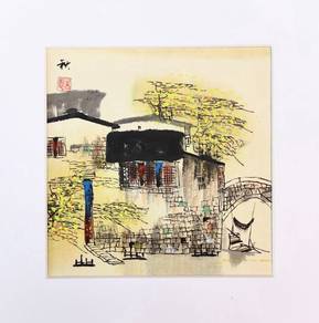 ClearanceRM48 Watercolor Art – Village Scene with