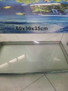 aquarium tank curve 60cm x30cm x35cm baru